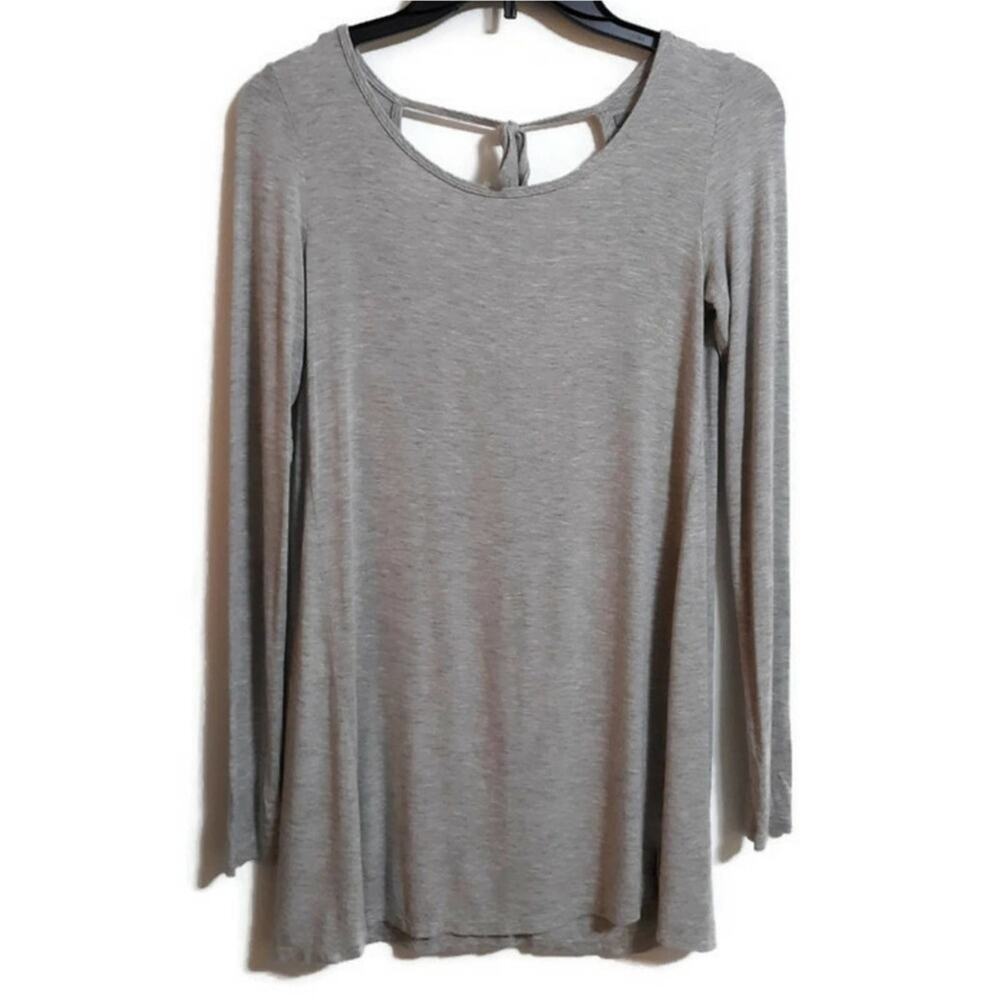 Aerie long sleeve tee sz XS gray scoop back SOFT!